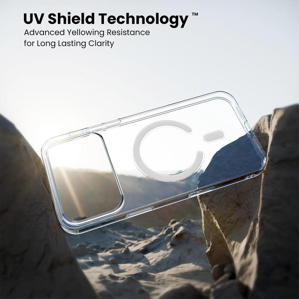 iPhone 17 Pro Max Cristal Clear Magsafe Case with IC Animation - Transparent